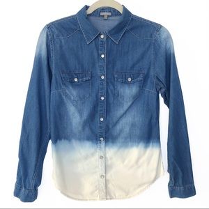 OMBRE DYE CHAMBRAY SHIRT (BLUE / WHITE)